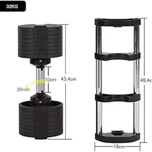 2x 32KG Adjustable Dumbbells Pair Solid - Image 6