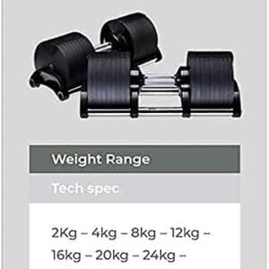 2x 32KG Adjustable Dumbbells Pair Solid - Image 2