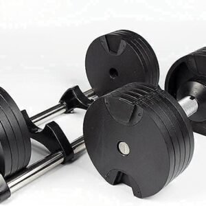2x 32KG Adjustable Dumbbells Pair Solid - Image 4