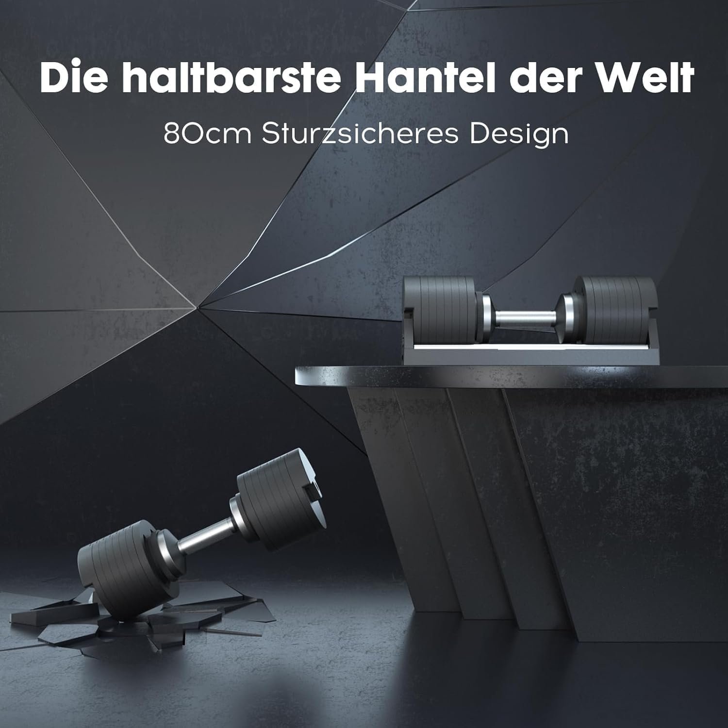 SNODE Adjustable Dumbbell 40kg (Pair) with Dumbbell Rack - Image 2